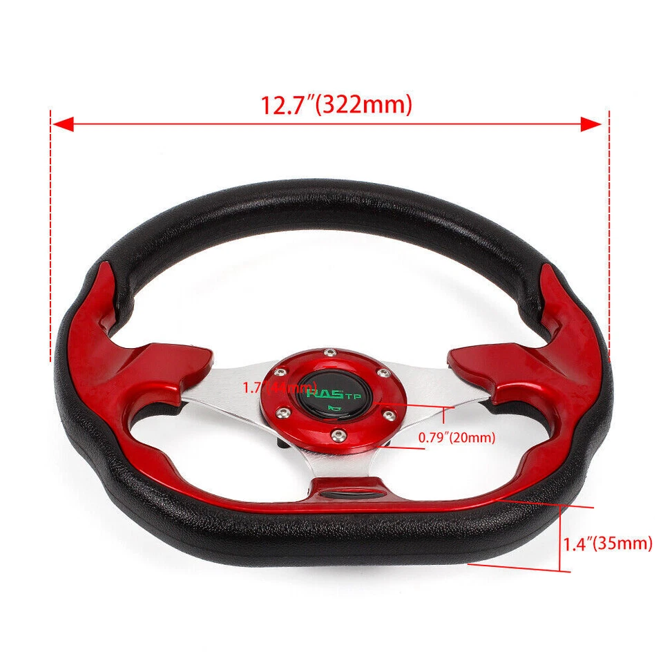 For Ford Mustang 1984-2004 12.5in Red Steering Wheel with Hub Adapter Kit 174H - Изображение 2 из 4