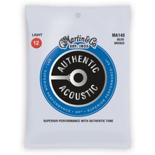 Martin MA140 Acoustic Guitar Strings 80 20 Bronze Light Gauge 12-54