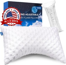 Almohada Completa Delgada De Espuma Viscoelastica De Queen Size Delgada NEW US..