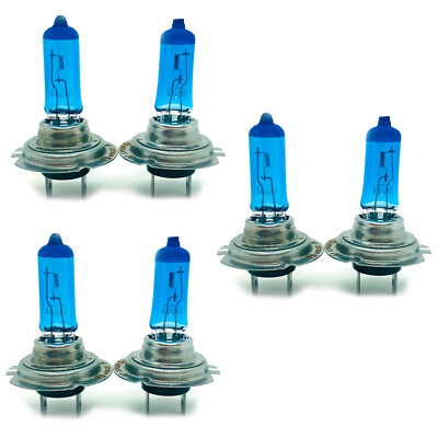 6 x H7 Lampen 55W 12V Xenon Effekt Blue Birne Glühlampe Super Weiss Kelvin