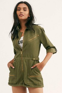 green utility romper