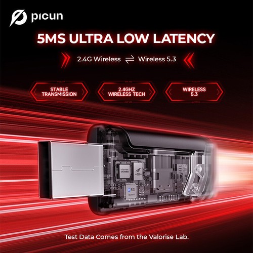 Picun G2 2.4G Wireless Headset, 5ms Latency, 7.1 Surround Sound - Picture 2 of 6