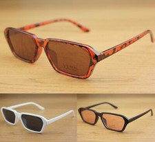 Occhiali Da Sole Rettangolari Lenti Sfumate Uomo Donna UV400 Moda Vintage Retro