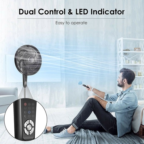 Pedestal Fan, Oscillating w/ Remote control, Powerful 4 Speed,3 Modes, and Timer - Picture 6 of 8