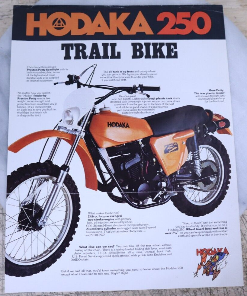 Nice OEM Hodaka 250 Vintage Dirt Bike Enduro VMX 250ED Dealer Sales  Brochure USA