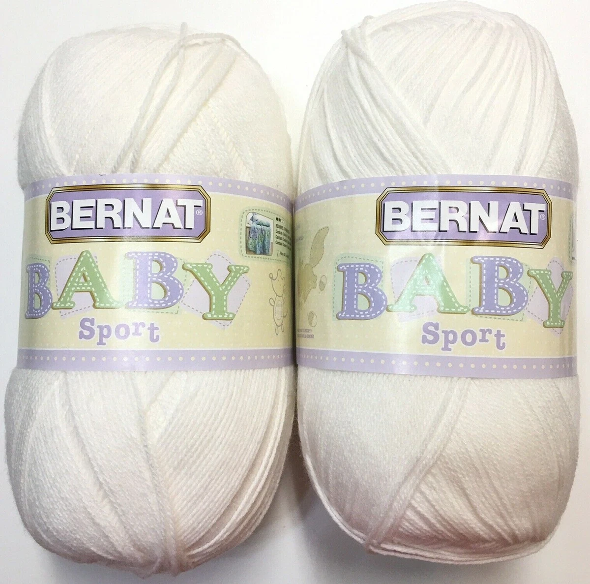 Bernat White Baby Sport Yarn - Each