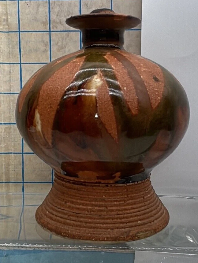 Lámpara de aceite de gres firmada Tury MCM Foto 3 de 4