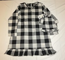Jammies For Your Families For Girl 10/12  Doll Black White Plaid Nightgown NWT