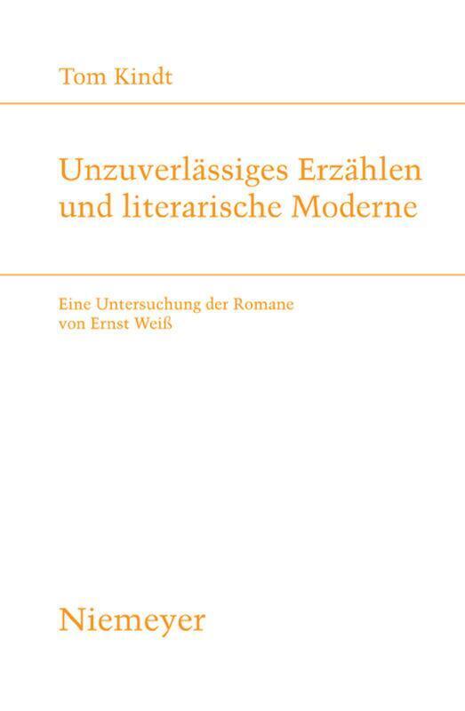 Thumbnail - Unzuverlässiges Erzählen Und Literarische Moderne Tom Kindt