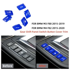 6X Gear Shift Button Cover Kit For BMW M3 F80 M4 F82 2015-2020 Car Accessories 