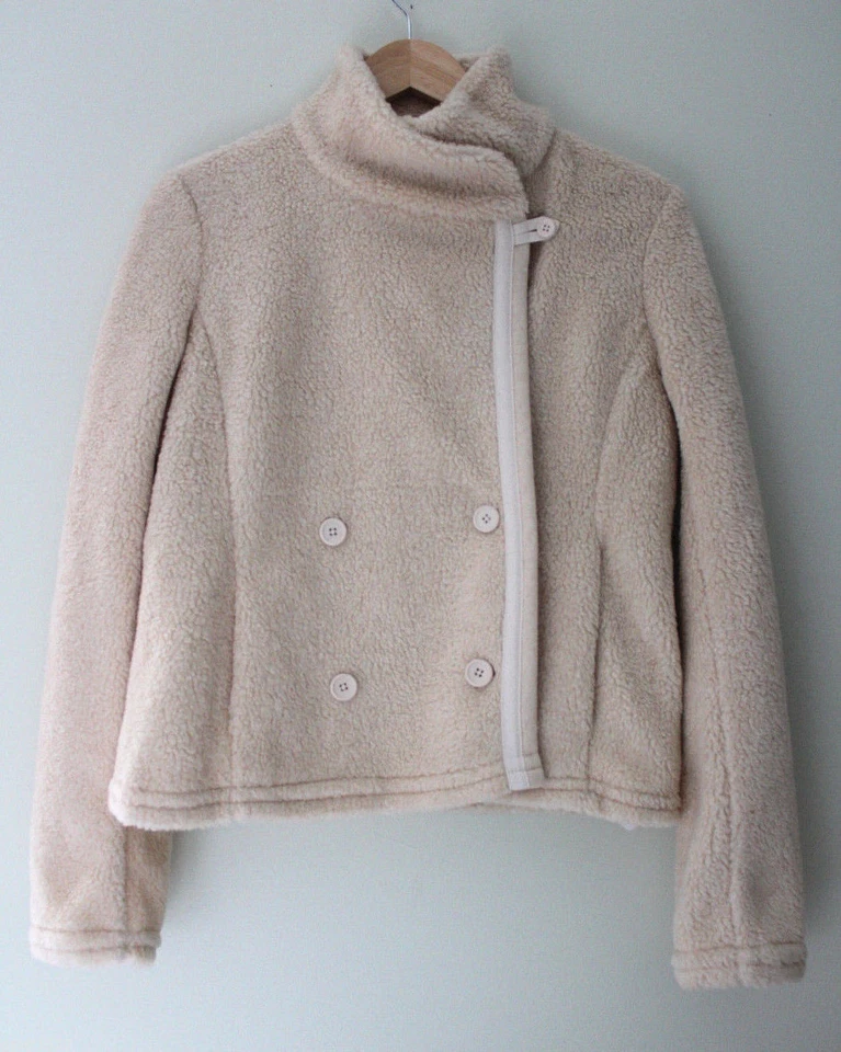 NWT Standard James Perse Faux Shearling Natural White Cozy Jacket Coat 3 L $475 - Image 3 of 4