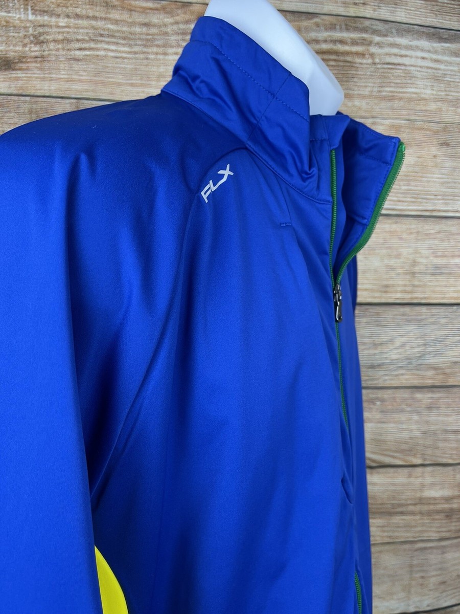 Ralph Lauren RLX Full Zip Golf Performance Jacket Blue Yellow Mens