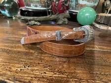 James Reid Ltd Sterling Silver Belt Buckle Set 29-31  1.1/8  -.75    Belt  