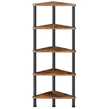Corner Shelf Industrial 5tier Wall Corner Bookshelf With Metal Frame Corner Shel