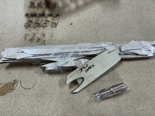 NEW LASER CUT JETCO SHARK 15 C/L MODEL AIRPLANE SHORT KIT .15 - .25 ENGINES - Picture 2 of 5