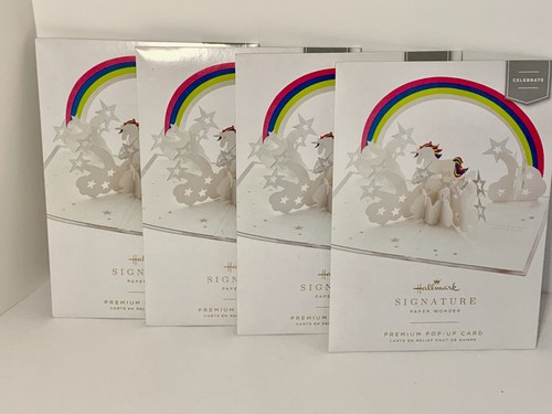NEW!! Lot of 4 Hallmark Signature Paper Wonder Pop Up CELEBRATE Cards - Picture 2 of 4