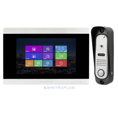 Homsecur HDK 7'''' Video Tür Gegensprechanlage mit IR HD Kamera und Fernbedienung Schloss Entriegelung