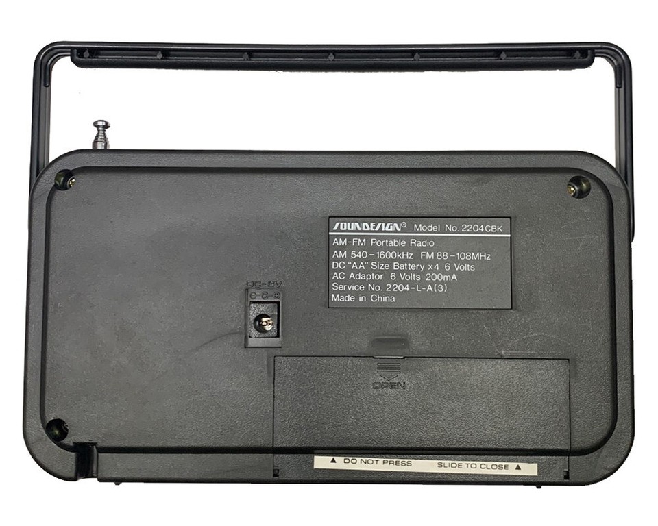 NEW Vintage SOUNDESIGN AM/FM Portable Radio 2204CKB Black NEW in BOX | eBay