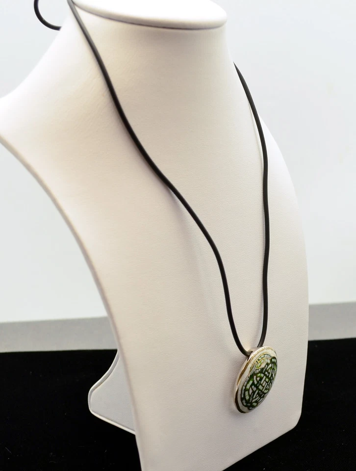 COLLAR CADENA COLGANTE PLATA ESTERLINA TIPO CUERO CON GENIAL #FMR905 Foto 2 de 3