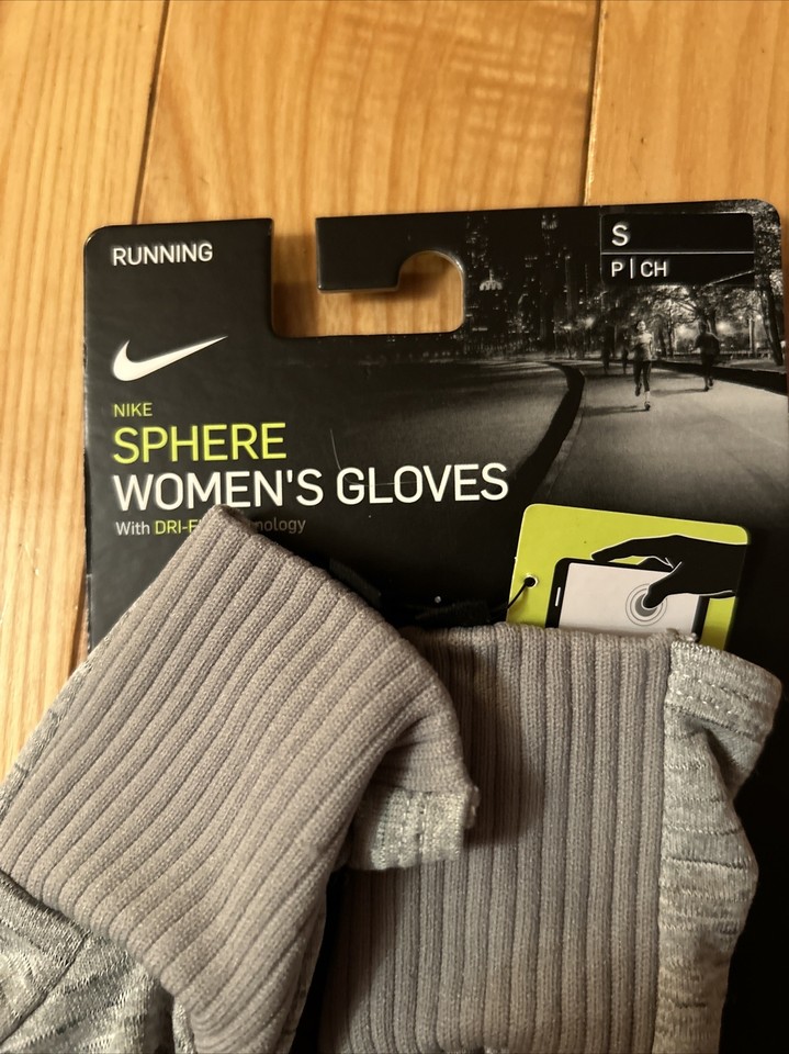 NEWWomens Small Nike Running Gloves Dri FIT Dry Sphere Run Reflective