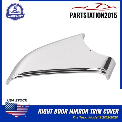 Fits Tesla Model S 2012-2021 Passenger Side Door Mirror Chrome Trim Cover Right