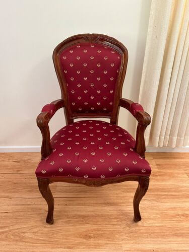 Solid Mahogany Wood Queen Ann Style Reproduction Large Carver Chair - Picture 1 of 7