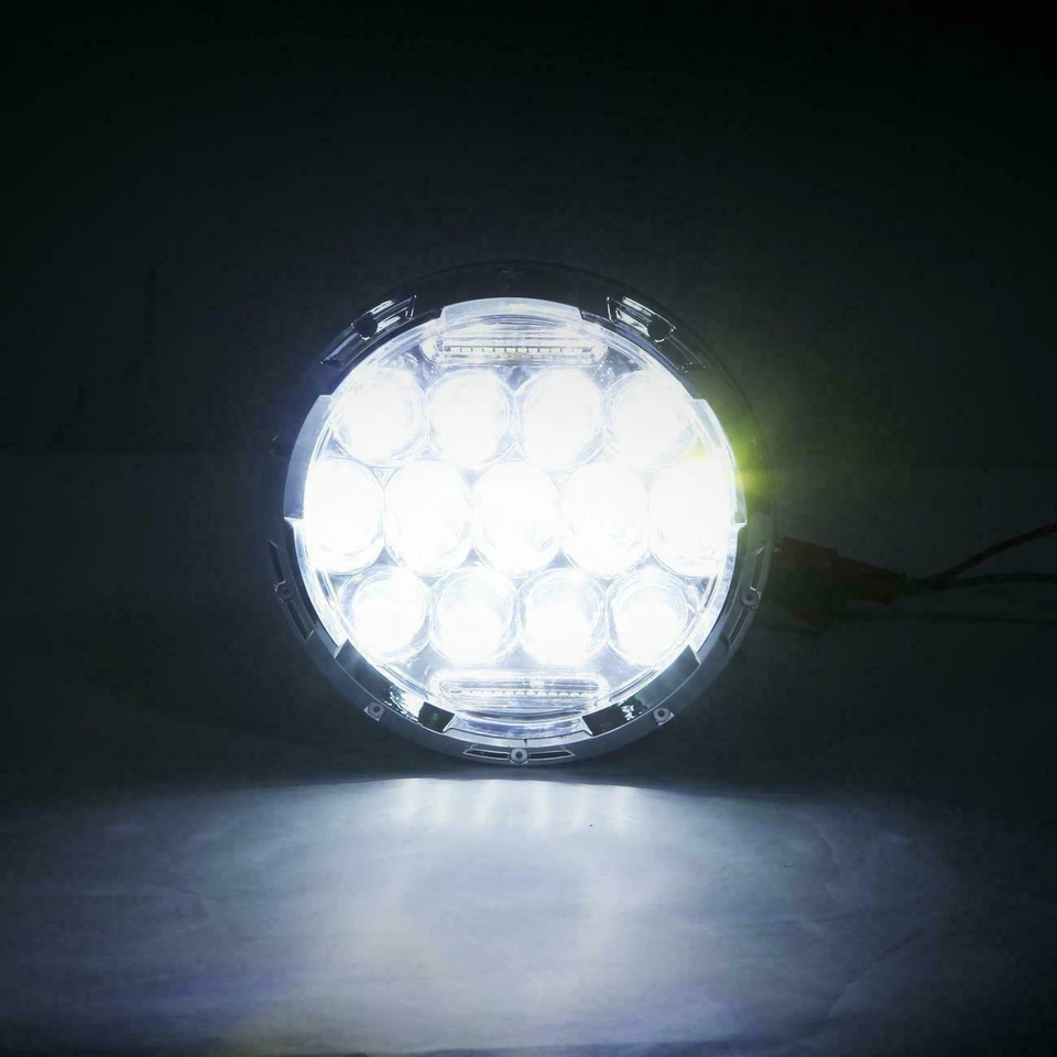 Faros LED redondos de 7 pulgadas señal de giro halo para Jeep Wrangler TJ 97-06 JK 07-14 Foto 2 de 4