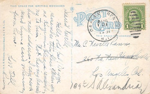 Bowlingbahnen, Oakland Beach, Rhode Island Warwick 1931 seltene Vintage Postkarte - Bild 2 von 2