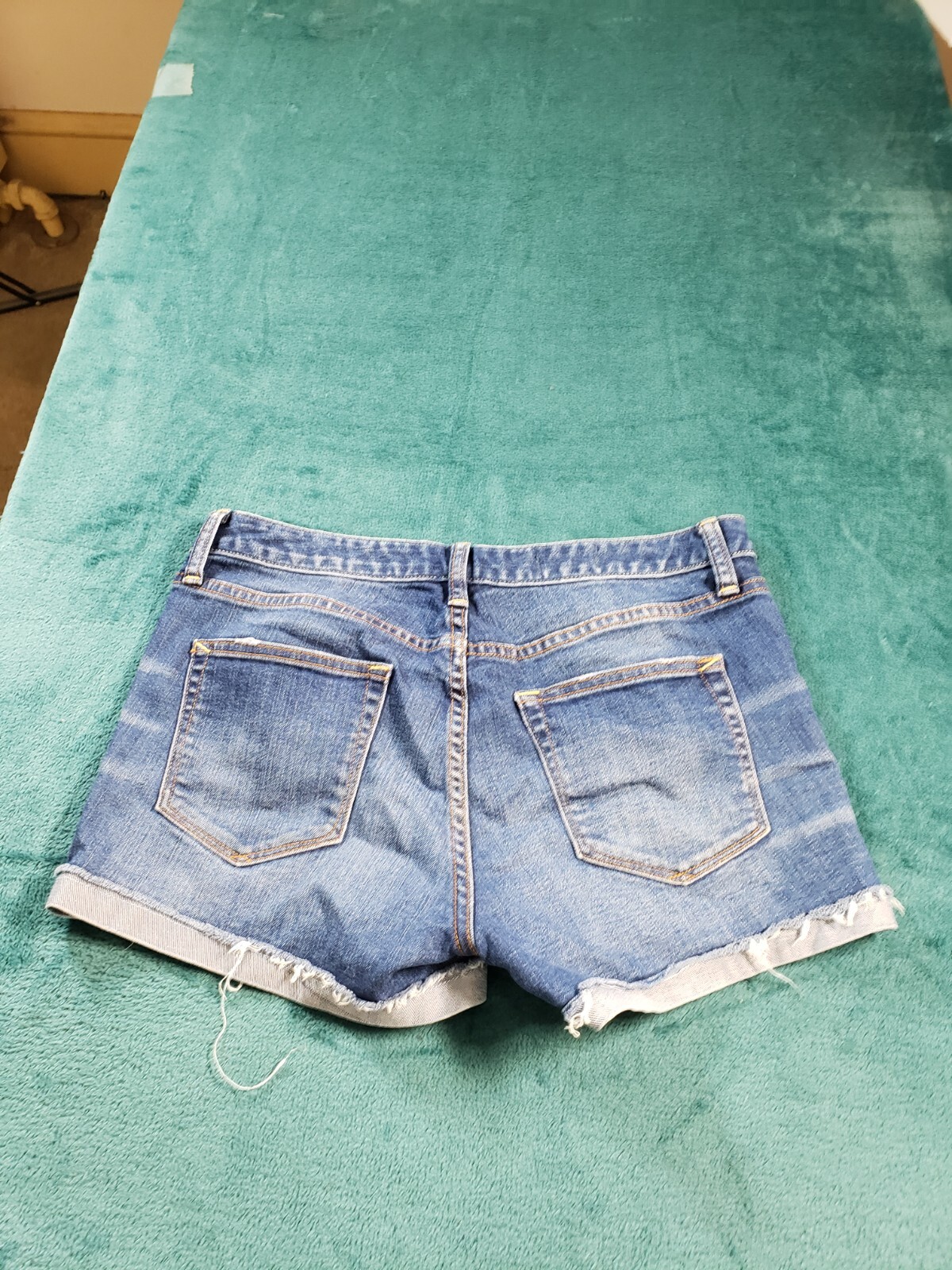Gap Shorts Sz 6 Womens Blue Ladies Stretch Mid Rise Bermuda Slim Cut Off