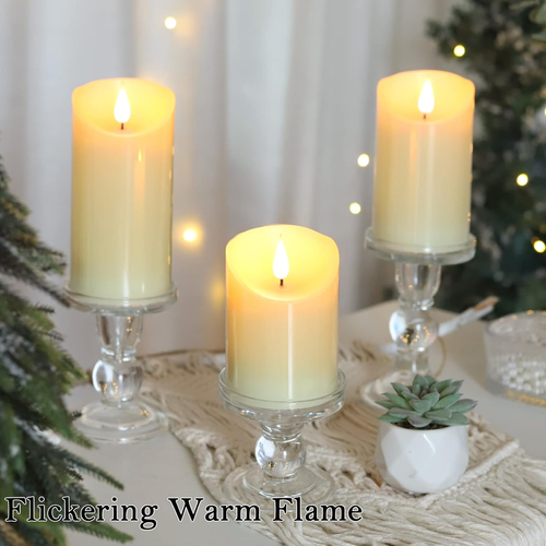 Rechargeable Flickering Flameless Candles Battery Operated with Remote and Timer - Picture 3 of 7