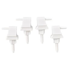 4 Sets White PlasticToilet Seat Hinges Universal Toilet Seat Hinges with Bolt...