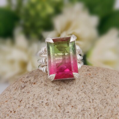Watermelon Quartz Rings Watermelon Quartz Men's Signet Ring 925 Sterling Silver Statement ...
