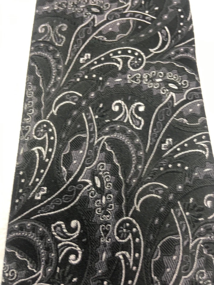 CLUB ROOM CORBATA HOMBRE NEGRA CON GRIS PAISLEY 3,75 X 61 Foto 3 de 4