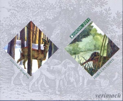 BULGARIA 2011 EUROPA FOREST BIRD ROE DEER BOOKLET MNH - Picture 2 of 2