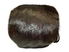 Vintage Black Brown Mink Satin Lined Hand Warmer Fur Muff 8  l x 7.5  w