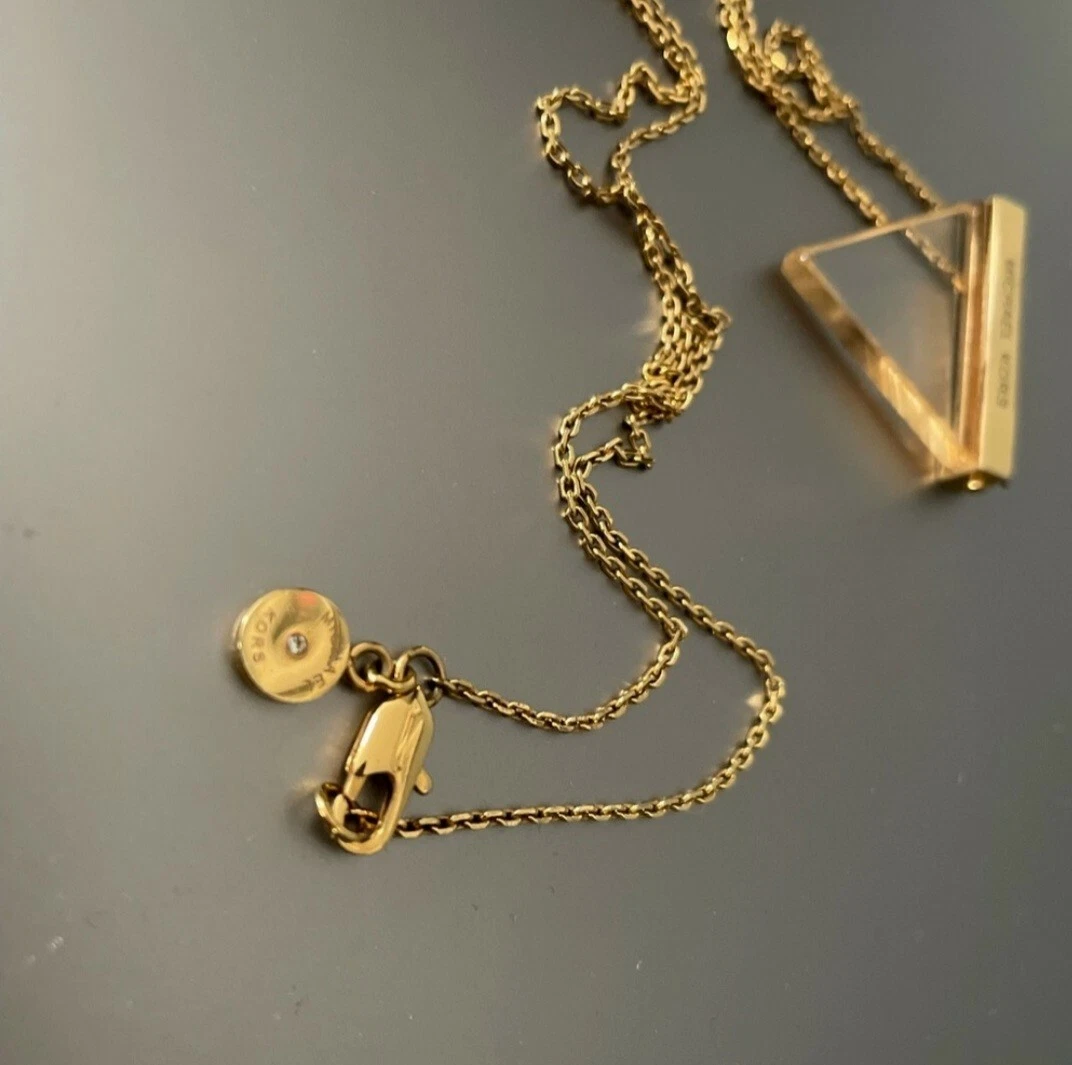 Michael kors triangle necklace sale