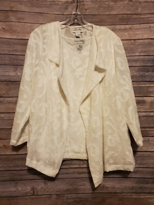 Drapers & Damons Womens Size PXL/ PL Jacket & Shirt 2 Pc Set Floral Beige Petite