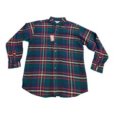 NOS VTG McGregor Classics Plaid Button Up Shirt Men XLT Long Sleeve Multi Color