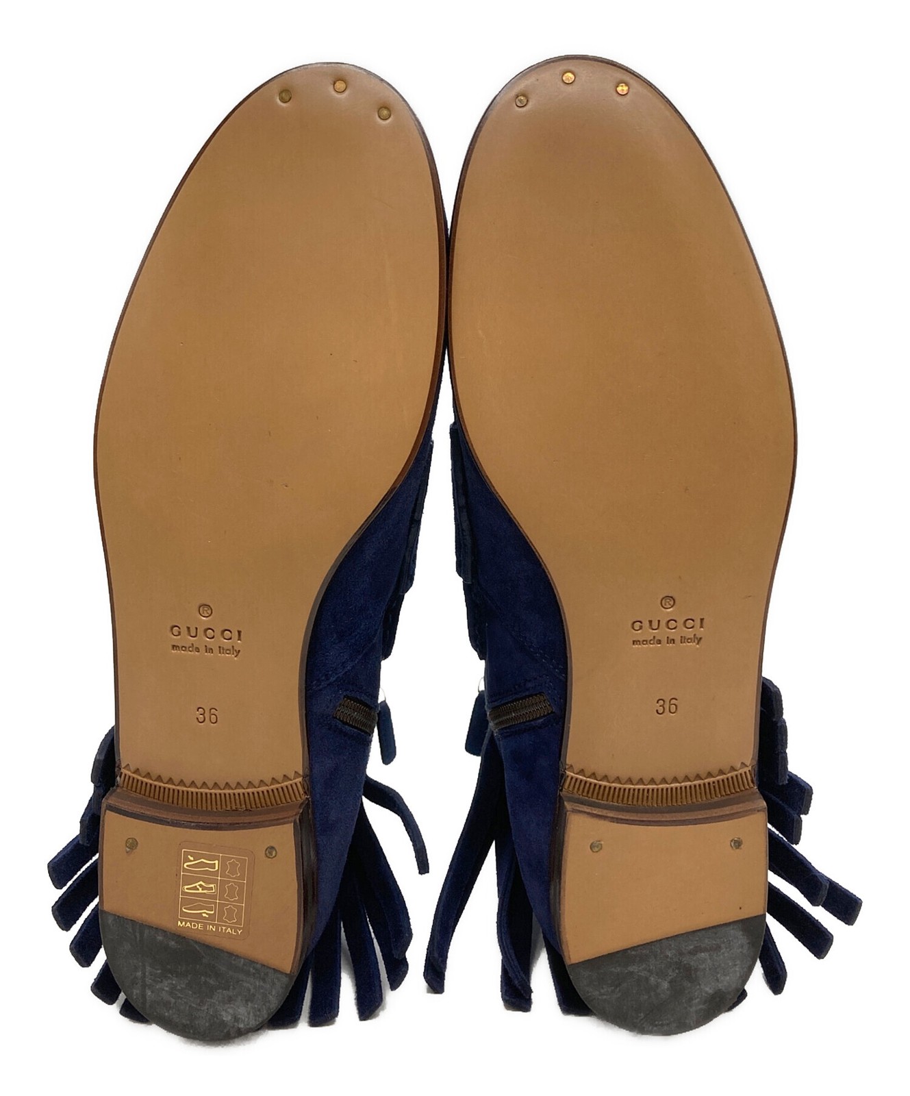 GUCCI Short Boots Shoes Horsebit EU 36 US 6 Suede Navy Auth Excellent From JAPAN thumbnail 16