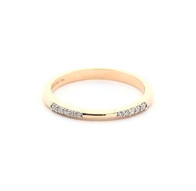 Klassischer Ring Band 14 Karat Gelbgold mit natürlichem Diamant | Diamantring Band