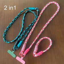 2in1 New Fashion Mobile Phone Lanyards Universal Neck Hanging Wrist Woven Rope M