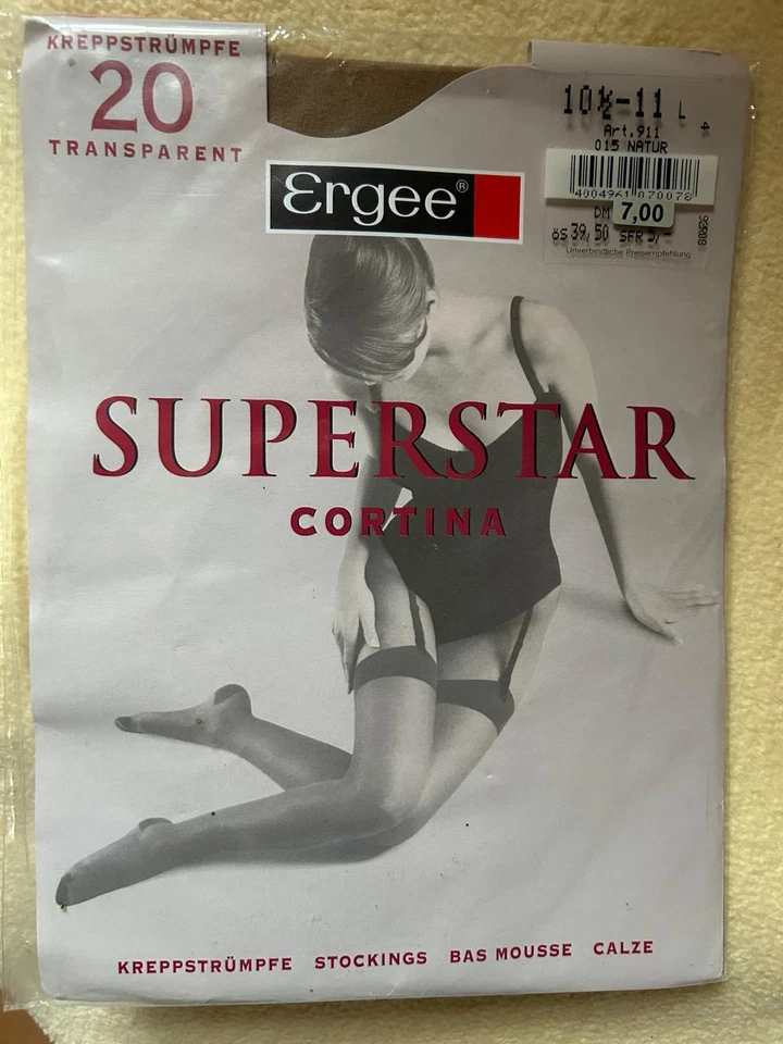 Ergee Superstar Strapsstrümpfe 10,5-11 Art.911 natur beige Cortina 20den - Bild 1 von 1