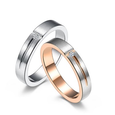 Partner Ring Damen Herren Verlobungsring Trauring Edelstahl Bandring 4mm Breit