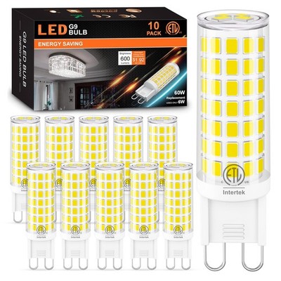 10 Pack G9 LED Bulbs 4000K Natural Daylight 6W (60W Halogen Equivalent) T4 Ch...