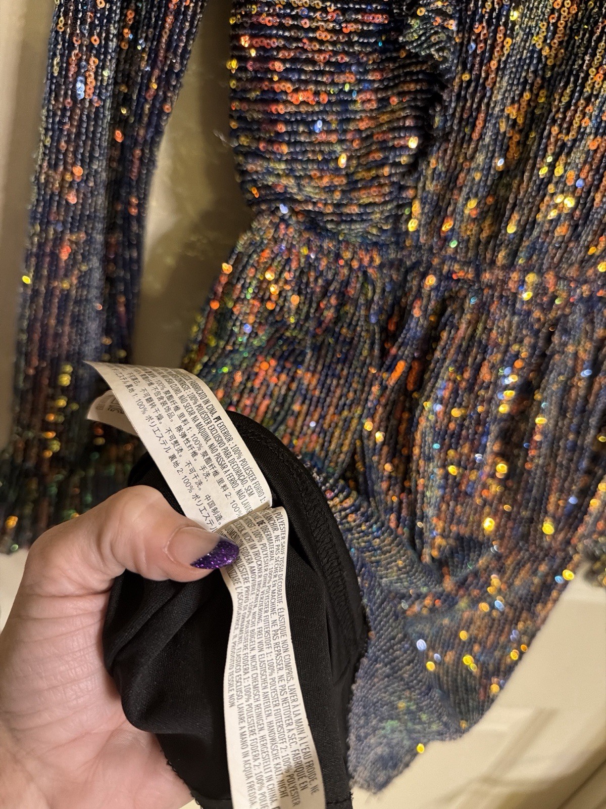 Endless Rose Black Multicolor Sequin Mini Dress X… - image 8