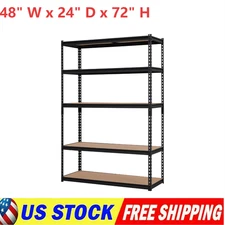 48”Wx 24”Dx72”H Adjustable Heavy Duty Shelving 5Tier Storage Shelves Metal Shelf