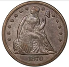 1870-S Liberty Seated Moto XF40 $$1