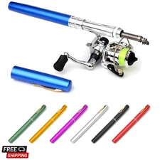 Fishing Rod Reel Combo Mini Pen Fishing Pole Kit Telescopic Fishing Rod Spinn...