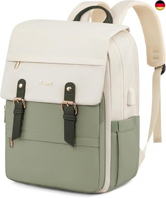 LOVEVOOK Rucksack Damen Grün, Laptop Schulrucksack Wasserdicht, Daypacks 