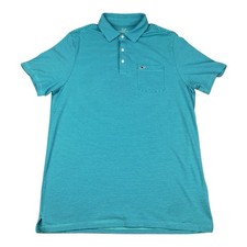 Vineyard Vines Polo Shirt, Edgartown Polo, Teal Blue Striped, Men s Size Medium